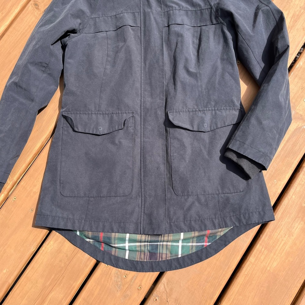 Pendleton Rain Coat Jacket Navy Blue Plaid Lined Hooded Womens Medium - Picture 4 of 5